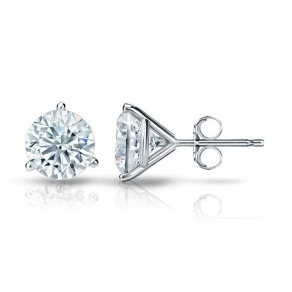 diamond stud earrings for everyday wear -Auriya 14k Gold GIA Certified 6.00 carat TDW 3-Prong Martini Round Diamond Stud Earrings