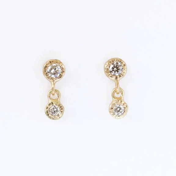 stud earrings for wedding guests -Bezel drop studs