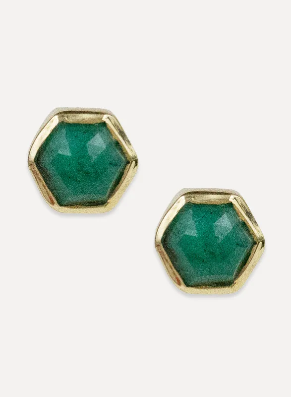 minimalist stud earrings for women -Deco Studs