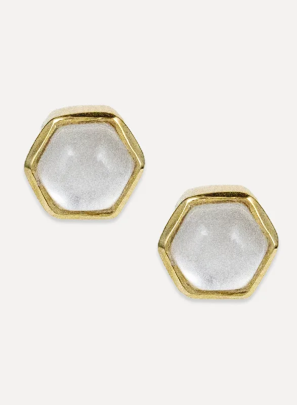 ruby stud earrings for women -Deco Studs