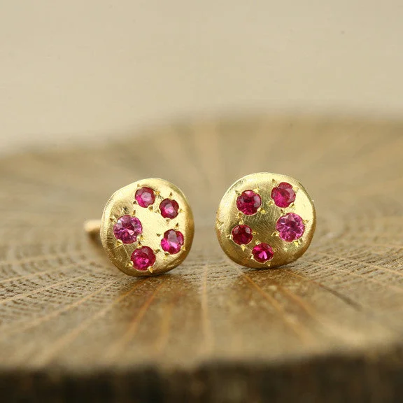 large stud earrings for special occasions -Dew disc studs