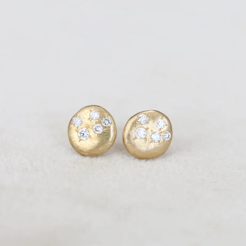 designer stud earrings for women -Dew disc studs