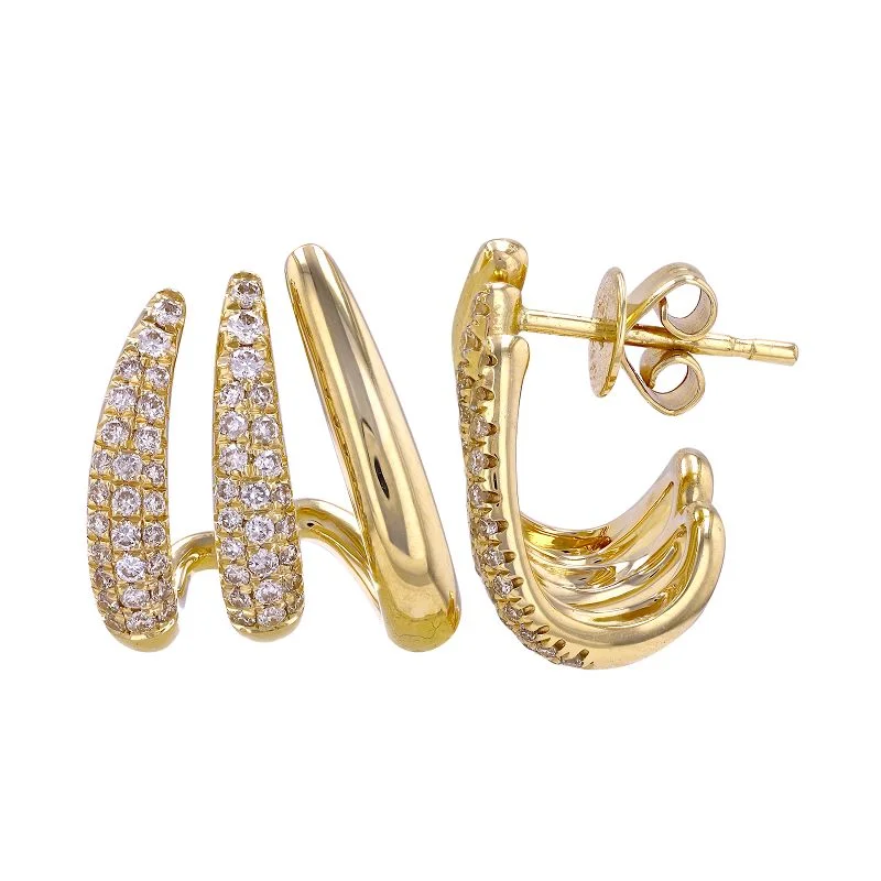 butterfly-shaped stud earrings for girls -DIAMOND CLAW CAGE EARRINGS