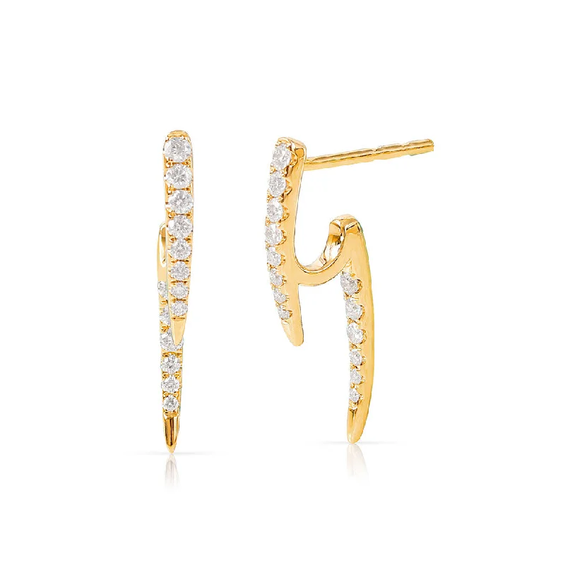 designer stud earrings for women -DIAMOND SABER EARRINGS