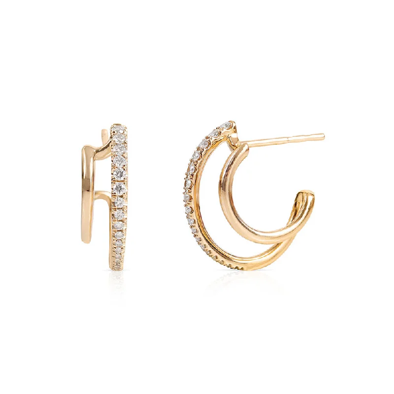 small stud earrings for girls -BECCA DIAMOND SPLIT CAGE EARRINGS