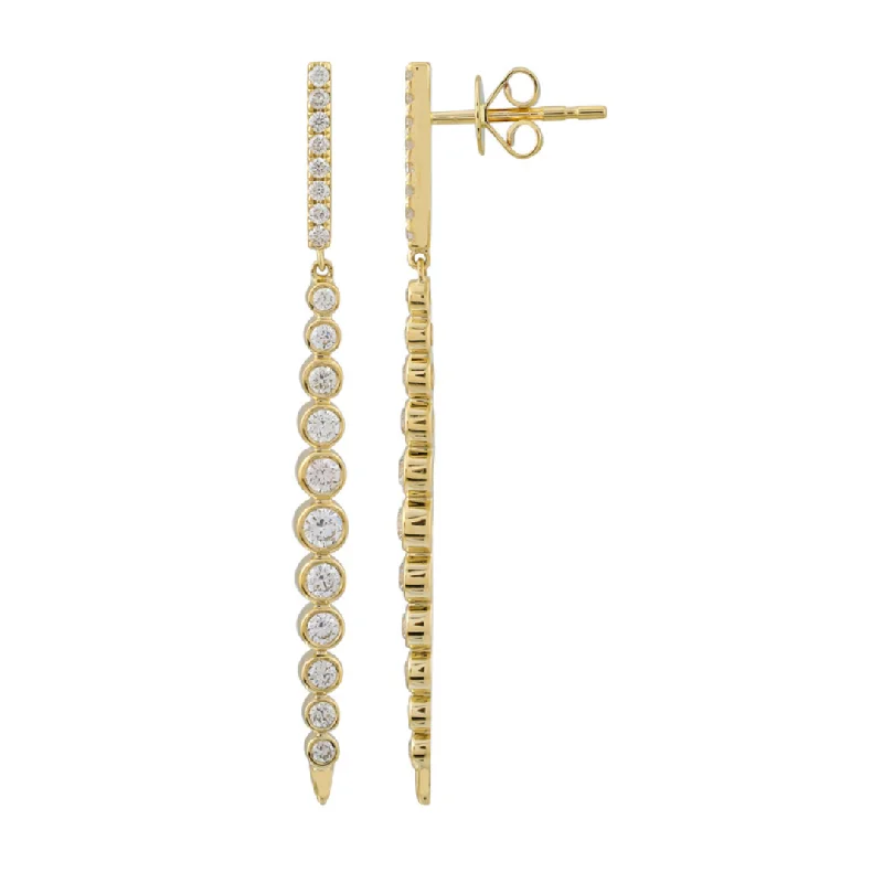 chic pearl stud earrings for bridesmaids -DIAMOND TENNIS DROP EARRINGS