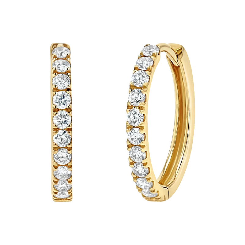 luxury stud earrings for special occasions -Grand Large Diamond Huggie Hoops