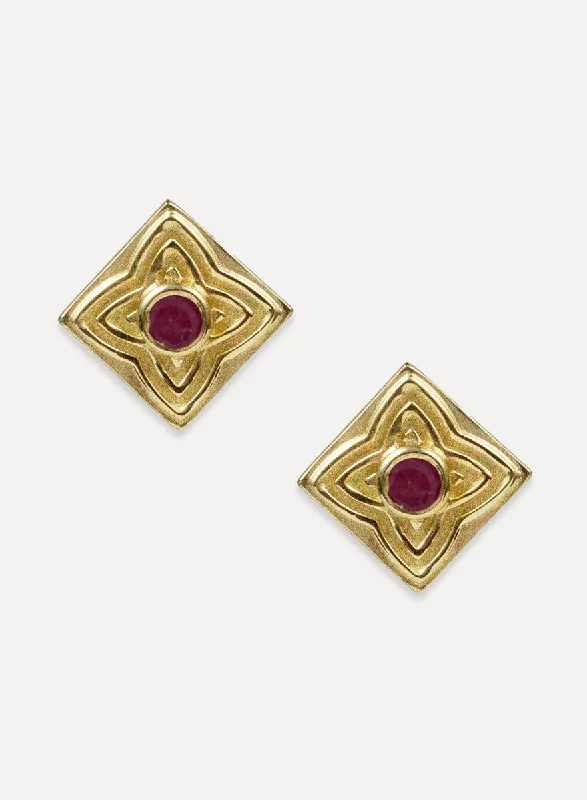 heart-shaped stud earrings for women -Indu Studs