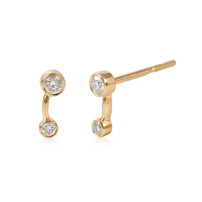 small stud earrings for teens -JULIA DIAMOND MINI CLIMBERS