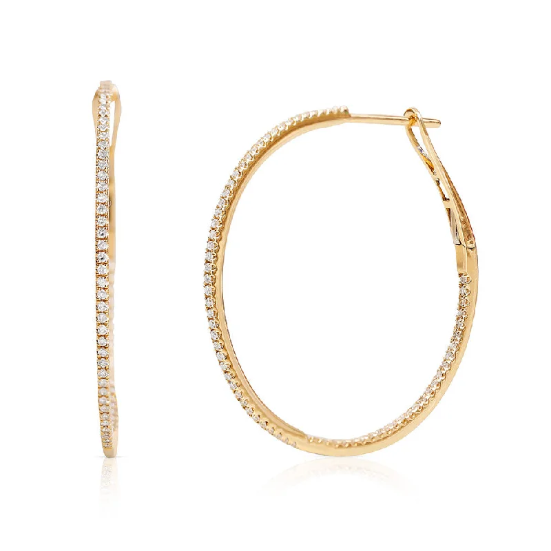 simple diamond stud earrings -KATE CLASSIC DIAMOND HOOPS