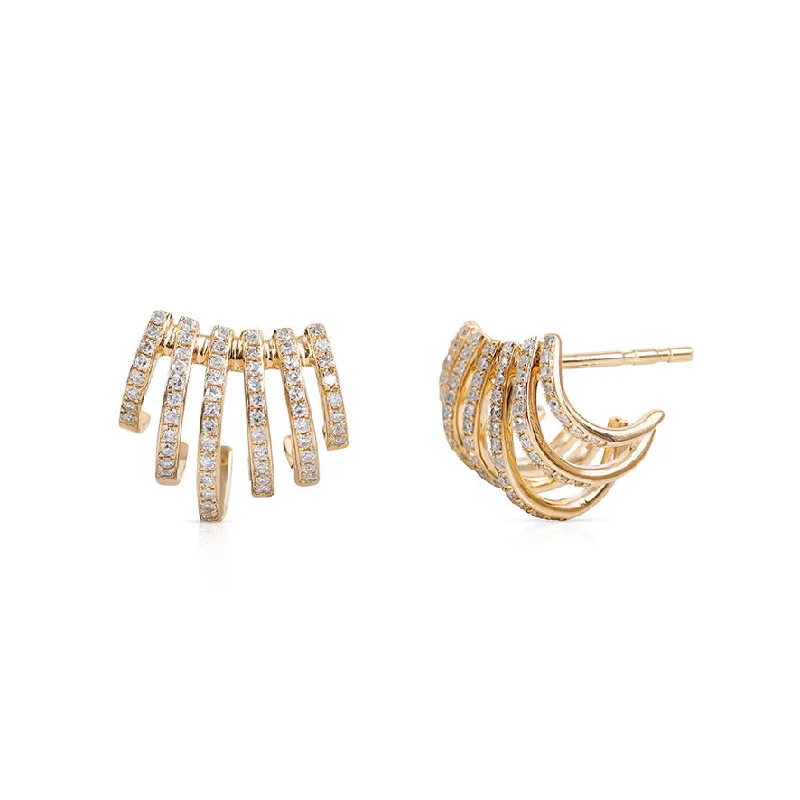 gold stud earrings for sensitive ears -KATRINA DIAMOND CAGE EARRINGS