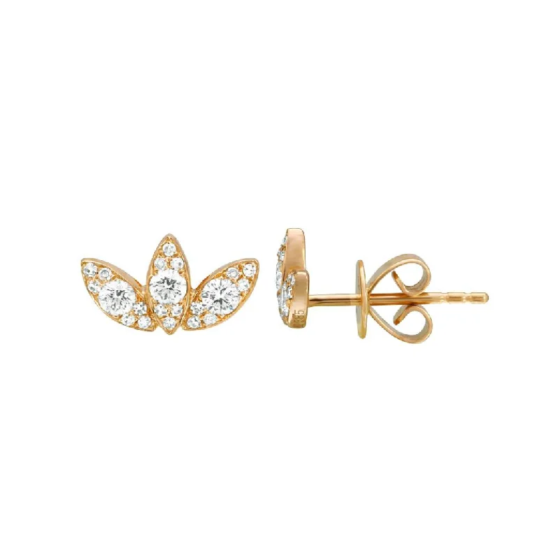 fancy crystal stud earrings for parties -LISETTE LOTUS DIAMOND STUDS