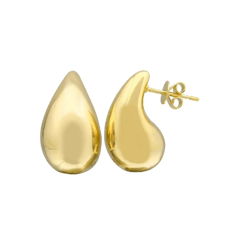 stud earrings for wedding guests -14K GOLD SCULPTURAL EARRINGS SMALL