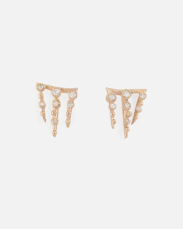 bold stud earrings for fashion lovers -Melee 67 / White Diamond Earrings