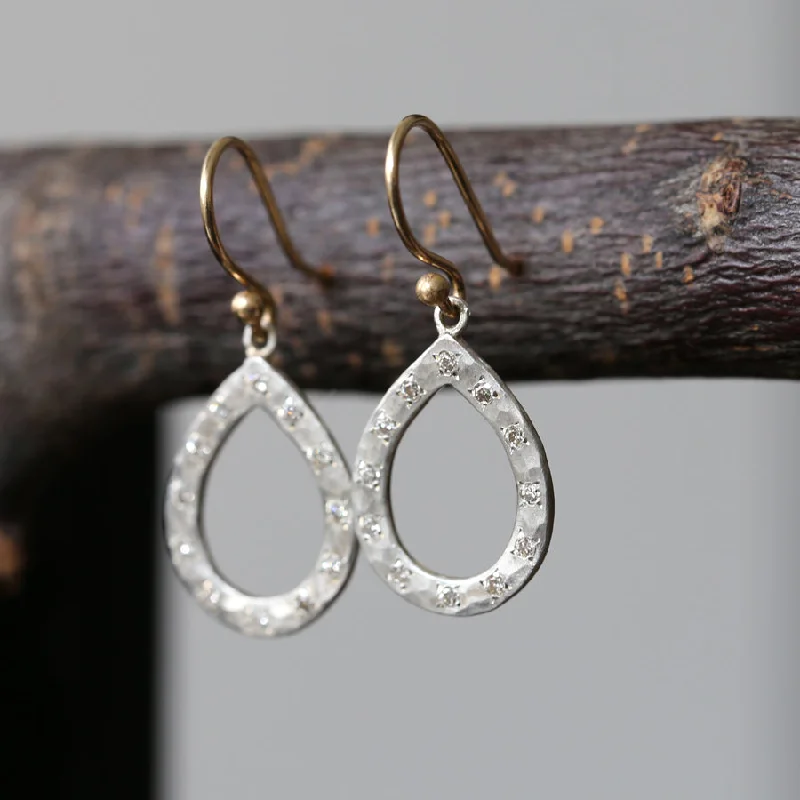 luxury stud earrings for special occasions -Open pear earrings