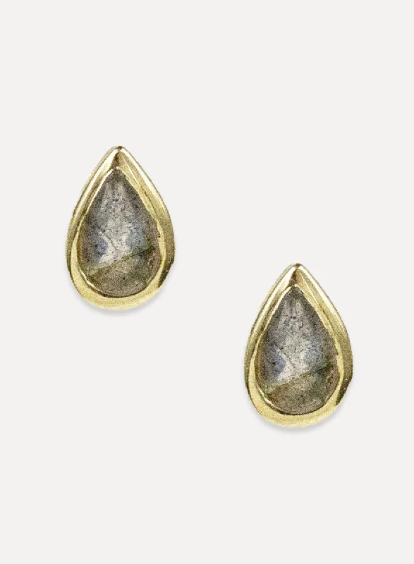 luxury diamond stud earrings for men -Pear Studs