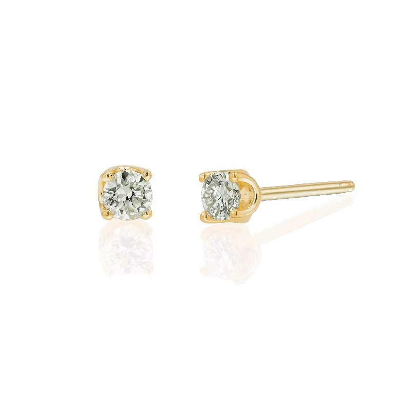 cute stud earrings for young girls -14K Gold Solitaire Studs