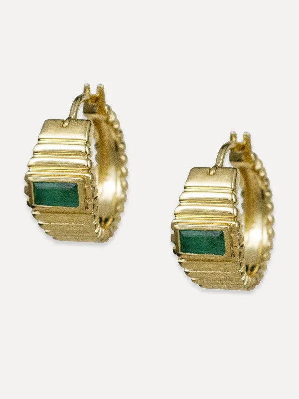 bold gold stud earrings for women -Prism Hoops