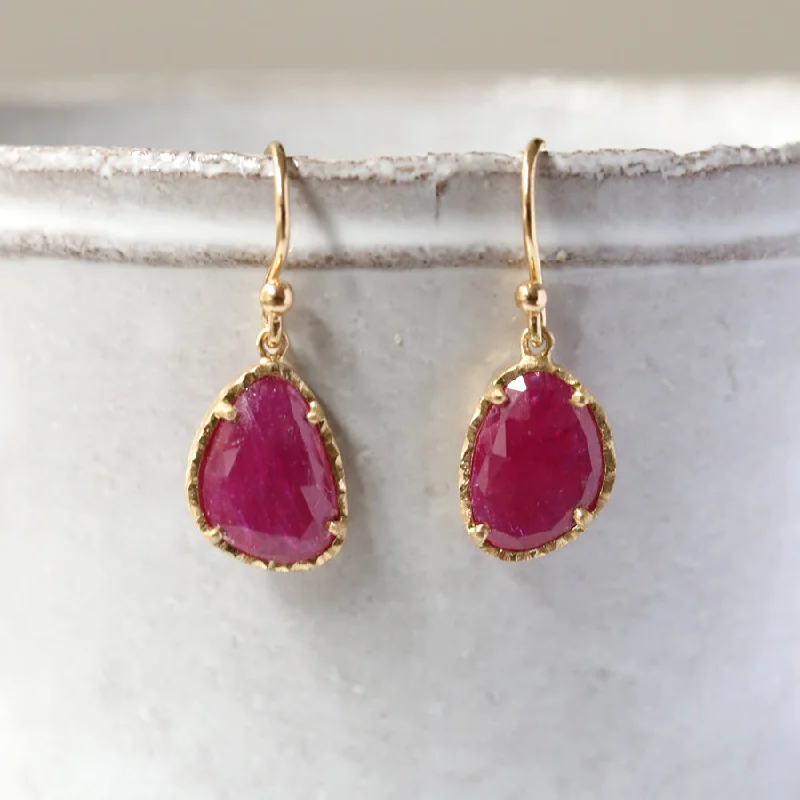 vintage stud earrings for women -Ruby earrings