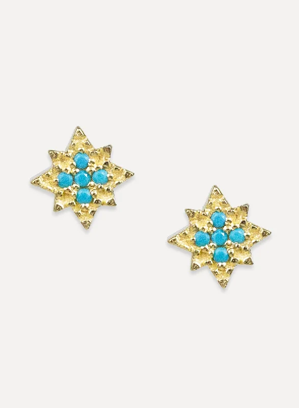 sterling silver stud earrings with diamonds -Stella Studs