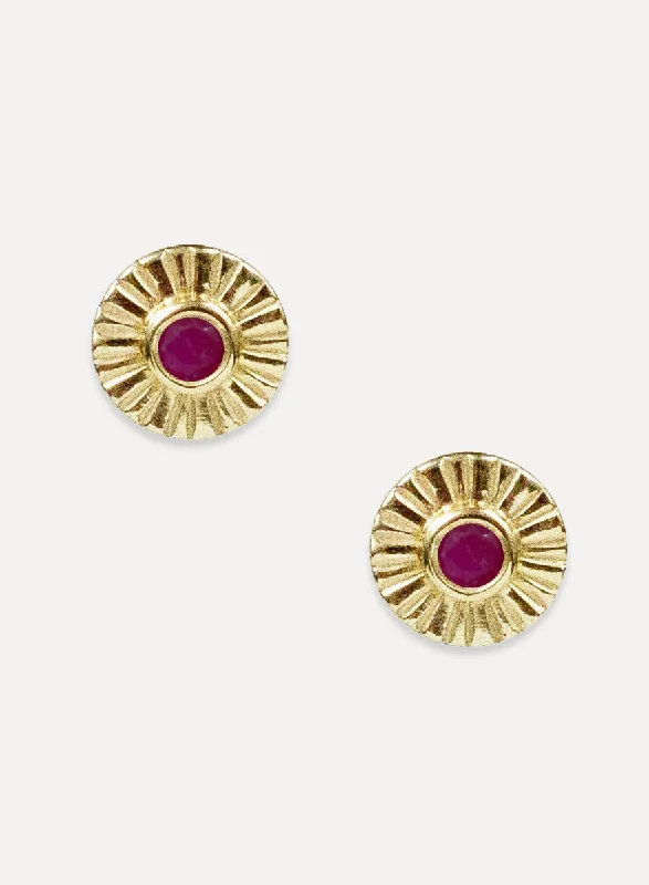 vintage diamond stud earrings -Sunburst Studs