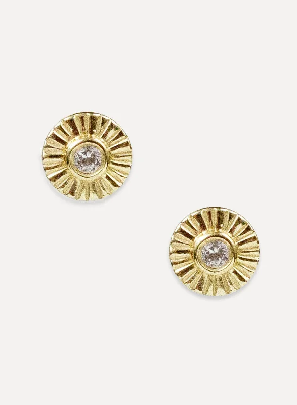 geometric stud earrings for women -Sunburst Studs