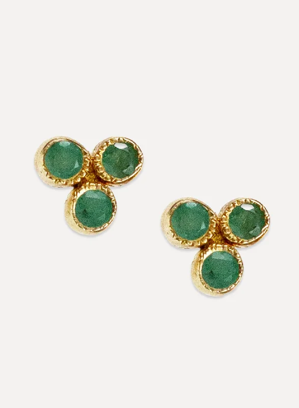 statement stud earrings for women -Trifecta Studs