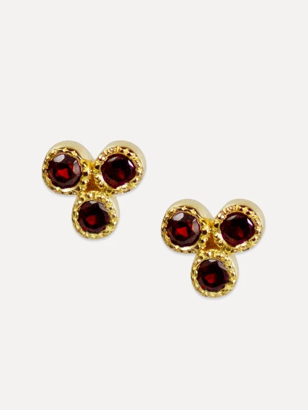 cubic zirconia stud earrings for women -Trifecta Studs