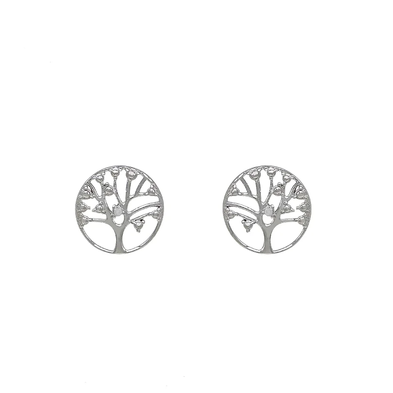 pearl and diamond stud earrings for brides -Victoria Townsend .925 Sterling Silver Diamond Accent Heart Stud Earring