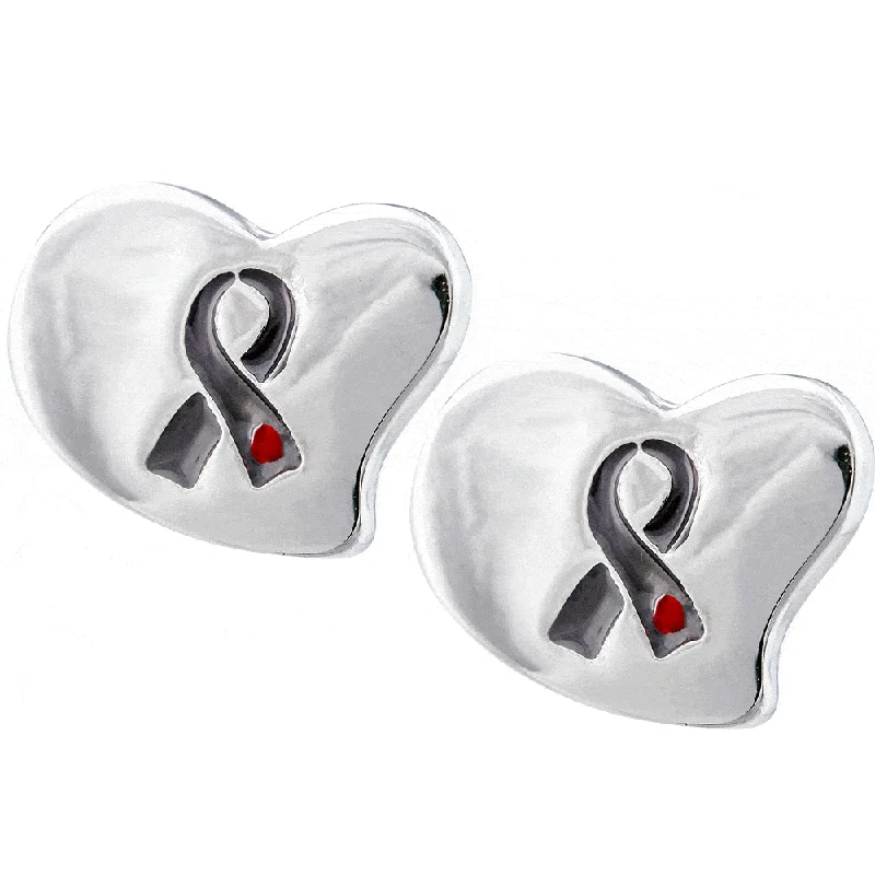 black diamond stud earrings for men -Diabetes Awareness Heart Earrings!