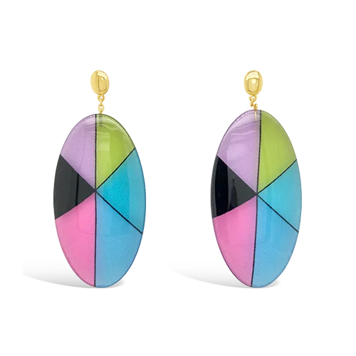 colorful gemstone stud earrings for women -Acrylic Dangle Estate Earrings