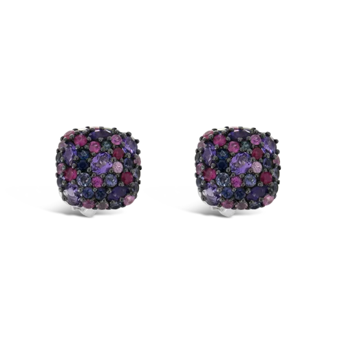 silver stud earrings with pearls -Amethyst, Iolite and Sapphire Earrings