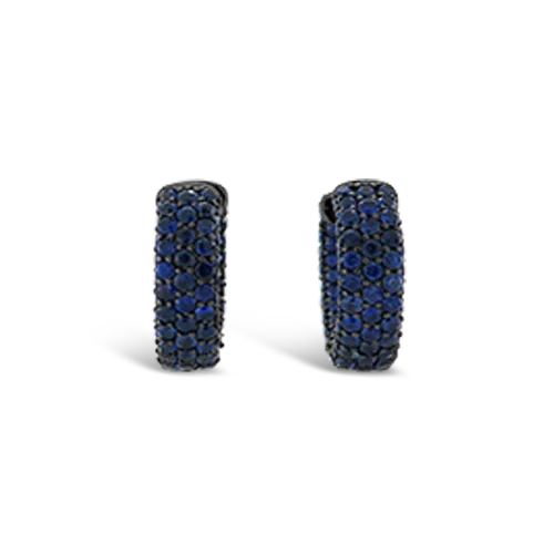 elegant stud earrings for formal events -Blue Sapphire Hoop Earrings