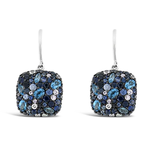 sapphire stud earrings for women -Blue Topaz & Blue Sapphire Earrings