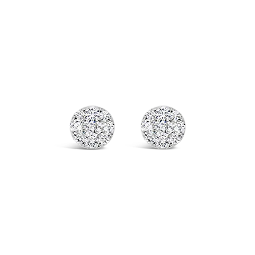 rose gold stud earrings for daily wear -Cluster Diamond Earrings