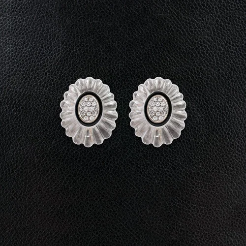 cubic zirconia stud earrings for women -Crystal & Diamond Estate Earrings