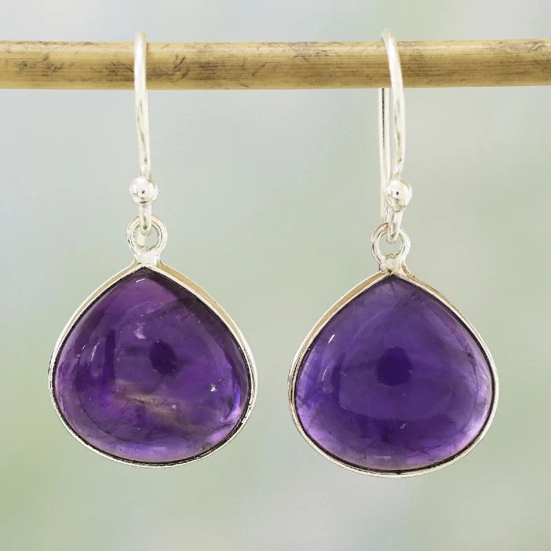 elegant stud earrings for formal events -Dancing Soul Amethyst Dangle Earrings