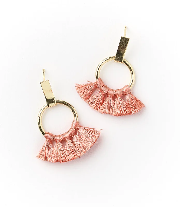 vintage-inspired stud earrings for women -Danu Earrings - Coral Hoop