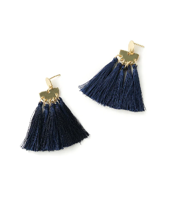 diamond stud earrings for evening events -Danu Earrings - Lush Navy