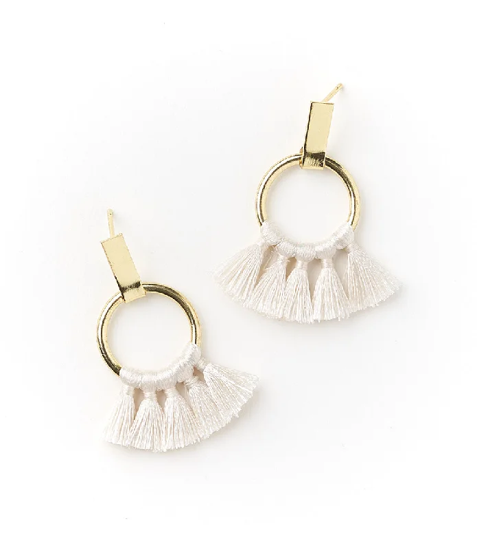 bridal stud earrings for women -Danu Earrings - Pearl Hoop