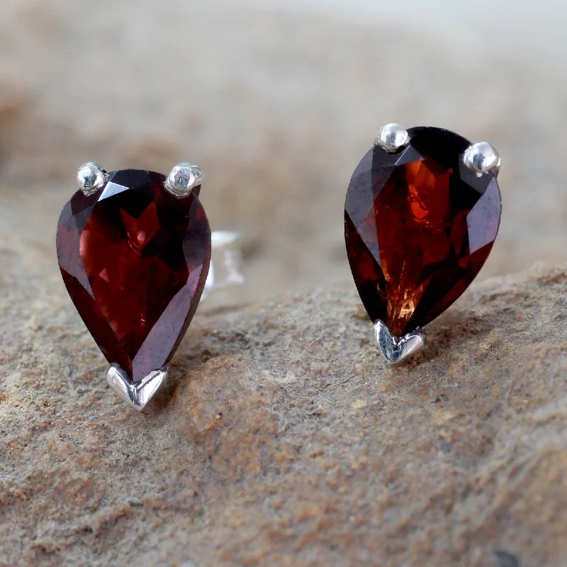 luxury diamond stud earrings for men -Devotion Fair Trade Garnet Stud Earrings 2.5 cts