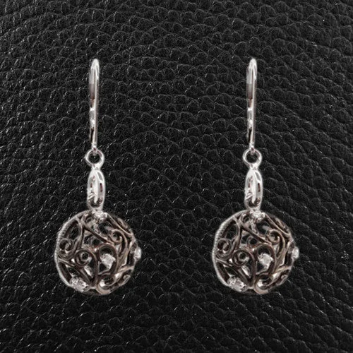 big stud earrings for women -Diamond Ball Dangle Earrings