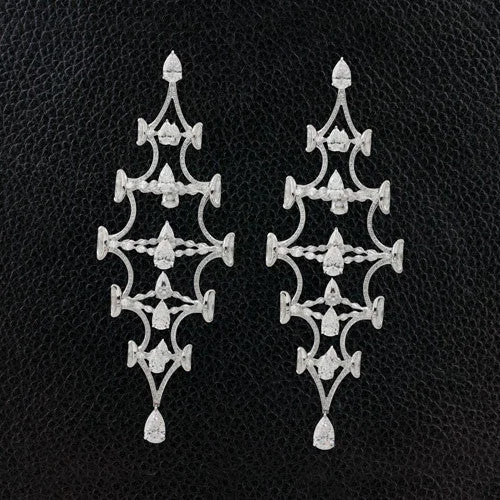 silver stud earrings for sensitive ears -Diamond Chandelier Earrings