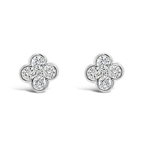 stylish stud earrings for girls -Diamond Clover Earrings