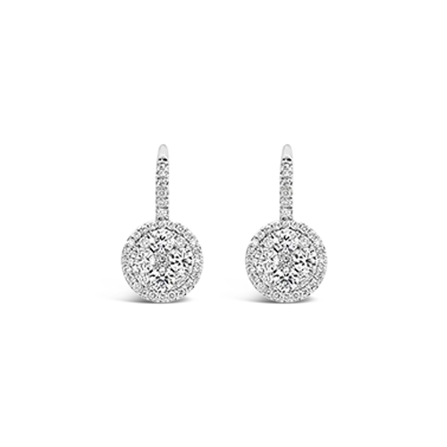 glittery stud earrings for parties -Diamond Cluster Dangle Earrings