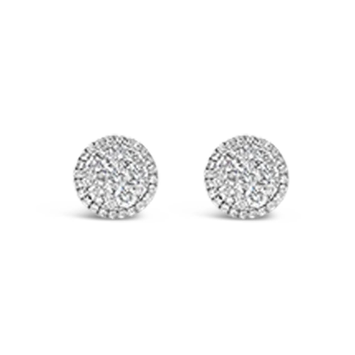 sterling silver stud earrings with diamonds -Diamond Cluster Earrings