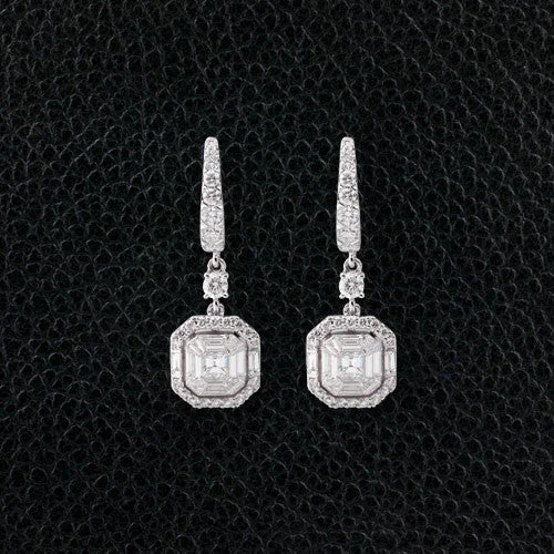 oval stud earrings for women -Diamond Dangle Earrings