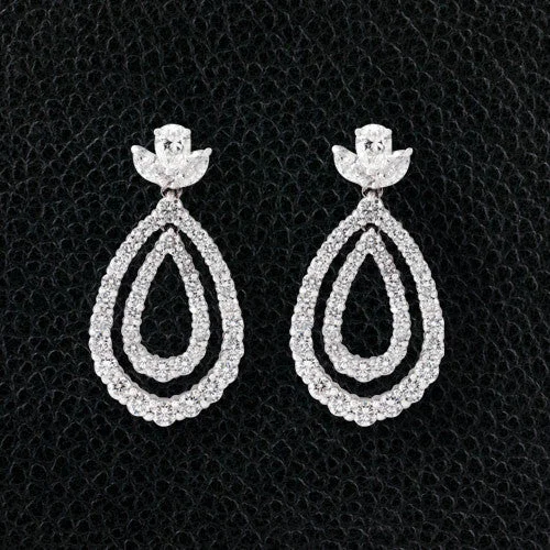 round stud earrings for women -Diamond Dangle Earrings