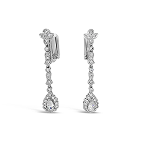 classic gold stud earrings for women -Diamond Dangle Estate Earrings