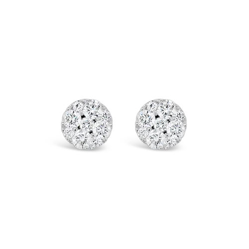 heart-shaped stud earrings for women -Diamond Disc Earrings